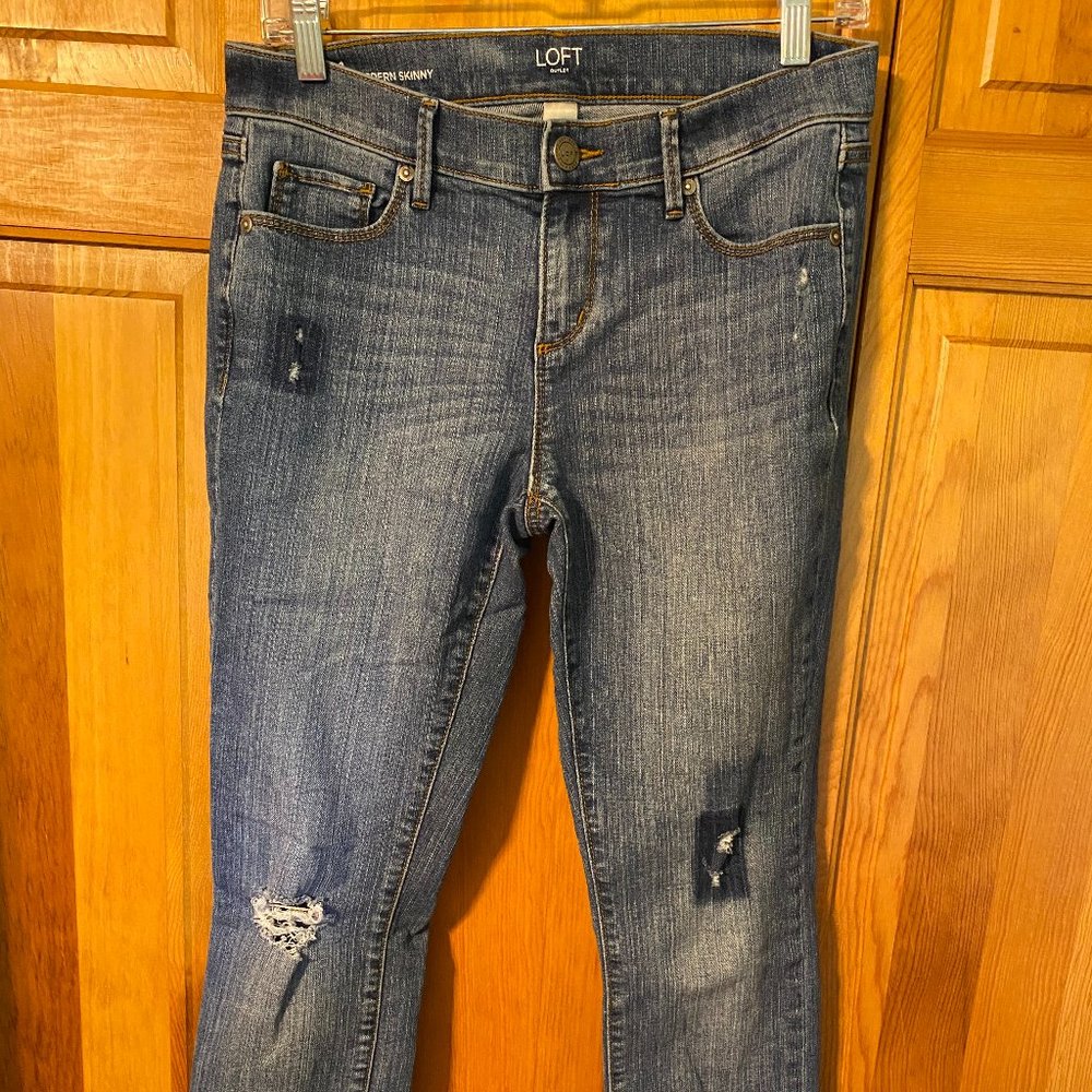 Patchwork Distressed Skinny Jeans